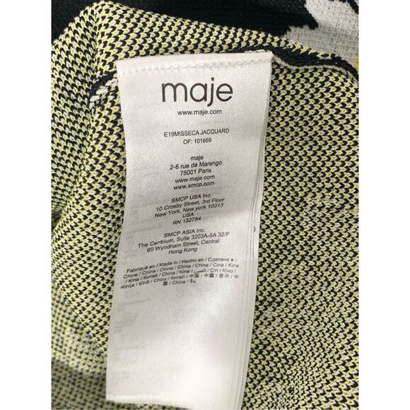 Maje Women's Black Daisy Print Jacquard Quarter Zip Polo Shirt Size 1 Sm… - Picture 12 of 16